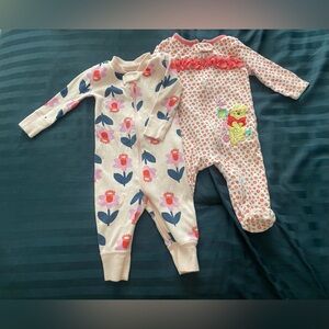 Hanna Andersson and Disney Baby Girls 3-6 months Onesie Pajamas